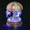 Decorative Objects Figurines Baby Cute Music Toy LED Light Merry-Go-Round Music Horse Toy Box Christmas Birthday Girls Gift Toys Carousel Xmas Decoration 230831