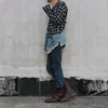 السترات للرجال التصميم الأصلي DechonstructionStitching 50s High Street Style Retro الطويل الأكمام الطويلة فضفاضة قميص منقوشة معطف Cardigan Cape