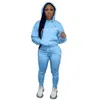 2023 Women Letter Printed Sportswear Hoodie Two Piece Set Summer Sexy Short Sleeve Tops And Casual Sweatpants Suits Plus Size Clothing
