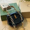 Mini Tote Bags Handtas Bamboe Dames Designer Schoudertas 1947 Serie Lakleer Roze Zwart Wit Blauw Hoge kwaliteit Luxe Ketting Diamant Kristal Dames Totes