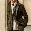 Men's Suits European And American Spring Autumn Fit Cowhide Plush Casual Coat Windbreaker With Multiple Pockets