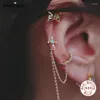 Kolczyki stadnorskie Panaoben 925 Srebro dla kobiet klip krzyżowy Ear Dubled High-end High-end Cain Earring