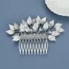 Hair Clips Wedding Comb Jewelry Handmade Gold/Silver Color Flower Alloy Pearl Hairpin Bridal Tiaras Accessory