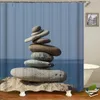 Shower Curtains Pebble Printed Shower Curtain Mildew Washable Curtain with Hook Bathroom Decorative Curtain Rocks 3D Shower Curtains 240*180cm 230831