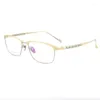 Lunettes de soleil Cadres Lunettes de titane pur cadre hommes lunettes d'affaires carrées marque ZT27013 lunettes de Prescription femmes myopie lentille optique