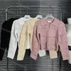 Womens Pullover Casual Sweater Revers Knitwear Klassiek Hand Gehaakt Bloem Uitsparing Revers Kant Lange Mouw Kledingstuk