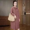 Casual Dresses Women's Striped Long-sleeved Loose Pullover Mid-length Dress Tops Elegant Party For Women 2023