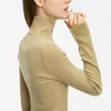 AMII Минималистские полумдлленевые свитеры для женщин 2023 Осень Осень Новая базовая рубашка с открытыми рукавами.