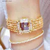 Altri orologi da donna di marca di lusso con strass braccialetto da polso per donna orologio al quarzo in oro vestito da moda diamante polso femminile T230905