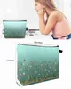 Totes Blue Gradient Flower Plant Bird Cosmetic Makeup Bag Portable Water's Waterproof Badrum Multifunktionellt ansikte Wash Caitlin_Fashion_ Väskor