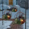 Décorations de Noël Décoration suspendue Panier de fleurs artificielles lumineuses avec chaîne lumineuse DIY Ornement extérieur Decor301W