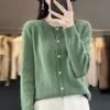 Knit Wool Cardigan Womens O-neck Sweater Mujer Long Sleeve Top Vintage Fashion Style Clothe New In Outerwears Wavy Edge Cardigan HKD230901