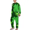 Vêtements de nuit pour hommes Pyjamas de la Saint-Patrick deux pièces Lucky Shamrocks Patricks célèbrent des ensembles de pyjama mignons à manches longues pour chambre à coucher vêtements de nuit personnalisés