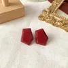 Boucles d'oreilles Vintage vin rouge acrylique pour femmes, bijoux géométriques ronds carrés irréguliers, petit coréen 2023