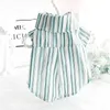 Vestuário para cães listrado roupas camisa impressão roupas para animais de estimação moda casual cães fino princesa traje bichon verde primavera verão atacado