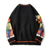 Herrtröjor julstickad tröja män cardigan överdimensionerade streetwear stickar jumpers roliga clown tryck bomull hajuku stickade rockar unisex 230831