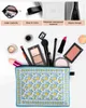 Totes Mediterranean Lemon Flower Travel Cosmetics makeup bag Portable Women's High Capacity Zipper Makeup Machine Storage Box caitlin_fashion_ bags