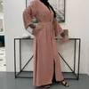 Etnik Giyim Tedarik Moda Kadın Örgü Rhinestones Müslüman hırka bornozu kadınlar için İslami
