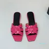 Sandals Slippers Slides heeled Flat heels Square open toe shoes women's designers Leather outsole pretty Casual shoes