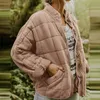Women's Jackets Winter Coats For Women Warm Fleece Coat Loose Plain Quilted Stand Collar Zip Up Jacket Outerwear With Pocket