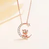 Цепочки модная модная звезда и лунное ожерелье Tiger Lady Mite Animal Jewelry Gift 2023