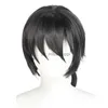 Cosplay Wigs Anime Costume Ranma 12 Saotome Ranma Cosplay Wigs 25cm Black Short Wig Braid Synthetic Hair Unisex Anime Cosplay For Man Women x0901