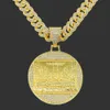 Pendant Necklaces Full Drilling Last Supper Necklace Men s Jewelry Iced Out Cuban Link Fashion Hip Hop Chain 230511