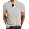 Men's T Shirts T-Shirts Hippie Casual Cotton Tees Sleeve 3/4 Button Classic Short Lightweight Tops