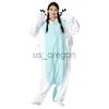 Hemkläder White Animal Kigurumi Vuxna Onesies Women Men Pyjamas Halloween Costumes Cosplay Jumpsuit Christmas Gift X0902