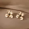 Dangle Earrings Vintage Trendy Metallic Flower Gold Color Small Circle 2023 Geometric Statement Fashion Jewelry Earring