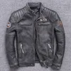 Couro masculino falso moda motociclista jaquetas vintage jaqueta genuína fino 100 natural casaco de couro real roupas da motocicleta 230831