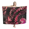 Damen-Bademode HYCOOL Polynesian Tribal Red Print Elegant Sarong Lavalava Custom Badeanzug Super Soft Beach Pareo für Frauen 2023