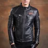 Couro masculino falso moda motociclista jaquetas vintage jaqueta genuína fino 100 natural casaco de couro real roupas da motocicleta 230831