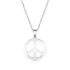 Pendant Necklaces Hanreshe Peace Sign Necklace 1960s 1970s Silver Plated Hippie Party Accessories Jewelry For Women Gift