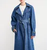 Designer australiano Inizio autunno Trench in denim blu