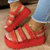 Sandals Women Fashion Platform Gladiator Open Toe Buckle Strappy Height Increase Summer Sandalias Size 43
