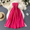 Sukienki swobodne seksowne bez ramiączki Sundress Korean Style A-Line Sukienka Elegancka Tube Beach Boho Vestido Feminino Summer Women