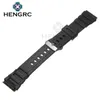 Watch Bands Silicone Watchbands 18 20 22mm Men Black Sports Diving Rubber Strap Silver Stainless Steel Buckle 230831