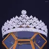 Pinces à cheveux de haute qualité, couronne de luxe en Zircon, pour mariage, industrie lourde, strass complets, bandeau de mariée, Style élégant, atmosphère