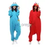 home clothing HKSNG New Animal Adult Elmo Sesame Cookie Kigurumi Pajamas Monsters Family Party Fleece Onesies Cosplay Costumes For Women Men x0902