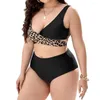 Women's Swimwear FS Front Cross Triangle 4XL Plus Size Bikinis Set Swimming Suit For Women Bathing Suits Swimsuits Black High Waist