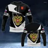 Herrtrålar ryska nationella emblem 3d hoodie pullover 2023 flagga tryckt tröja hajuku street tröja