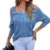 Women's Sweaters Off Shoulder Y2k Kintted Sweater Women Hollow Out Crochet Jumper Top E-girl Pullover Spring Autumn Winter Sueter Jumpers