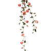 Jarrones Rose Vine Winding Flor artificial Luna Colgante de pared Floral Paisajismo Decoración Arco