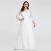 Plus storlek klänningar sommar spets aftonklänning lång lyx elegant sexig mantel mixi bröllop fest natt solid 3xl 4xl 5xl 6xl