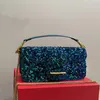 سلسلة أكياس Crossbody Crossbody Loco الكتف Messenger Bag حقيقية زر مغناطيسية من الجلد الذهبي المقبض القابل للفصل