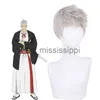 Perruques de cosplay Lemail perruque cheveux synthétiques Anime Hells Paradise Jigokuraku Gabimaru perruque de cosplay argent blanc 30 cm hommes courts perruques résistantes à la chaleur x0901