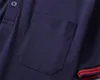 2023 남자 뜨개질 폴로 셔츠 가을 라벨 단락 스웨터 스트라이프 대비 대형 셔츠 반 소매 .m-3xl