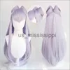 Perucas Cosplay KDA Baddest Evelynn Cosplay Peruca LOL KDA Long Hairpiece com Buns Resistente ao Calor Cabelo Sintético Jogo Role Play Wigs Wig Cap X0901