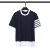 Homens camisetas 2023 verão homens camiseta algodão manga curta casual combinando stiped slim top design coreano tee tamanho grande desgaste diário